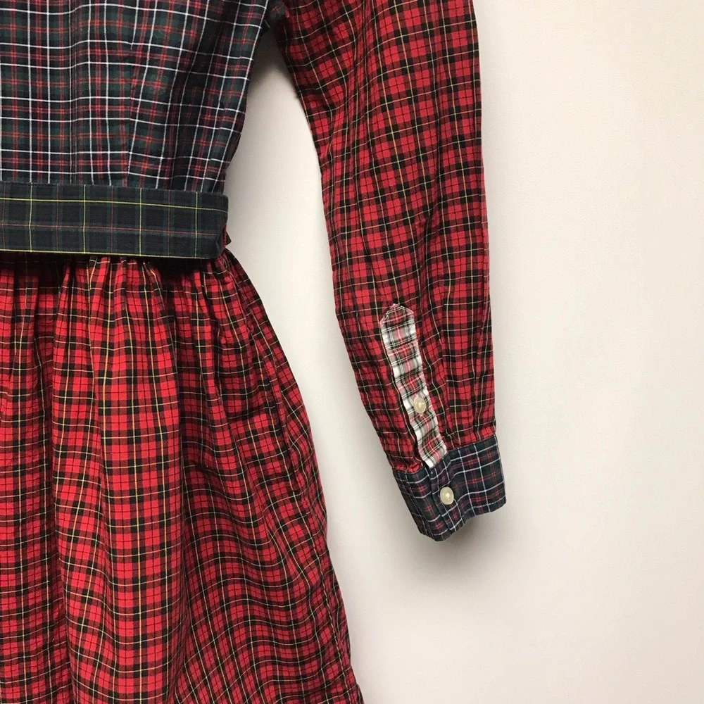 Polo Ralph Lauren Plaid Cotton Long Sleeve Girls Shirt Dress 6X